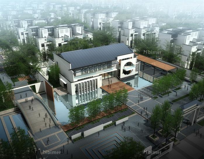 新中式书院广场方案SketchUp精美设计模型（带效