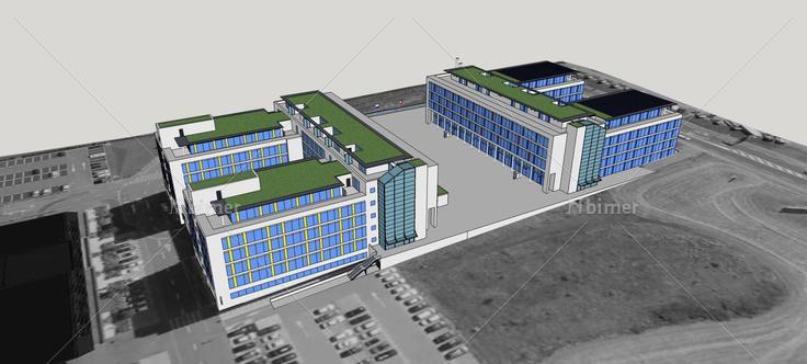现代多层办公楼(80028)su模型下载