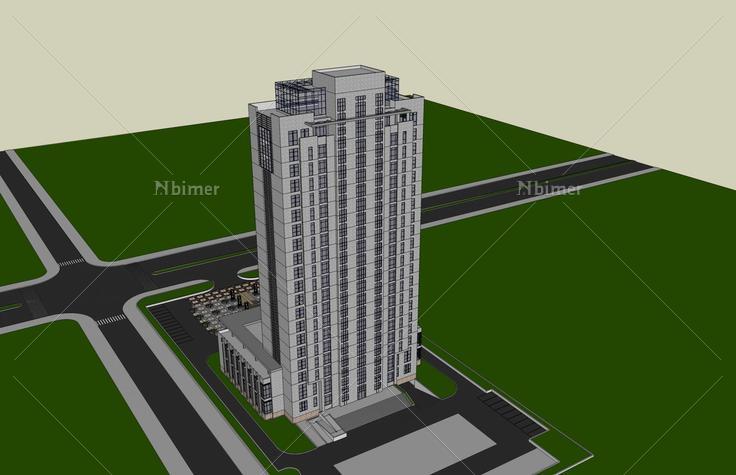 现代高层办公楼(48326)su模型下载