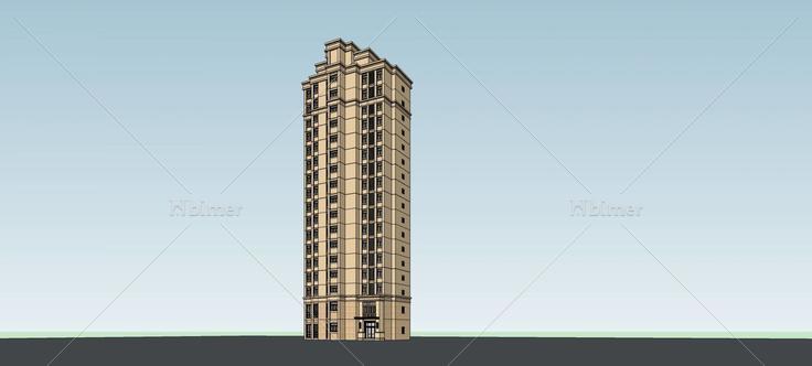 简欧风格高层住宅楼(76320)su模型下载