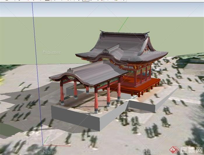 中国古典中式亭廊设计su模型[原创]