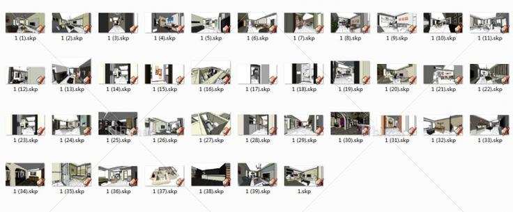 在网上买的草图大师SketchUp模型资料，有70多套