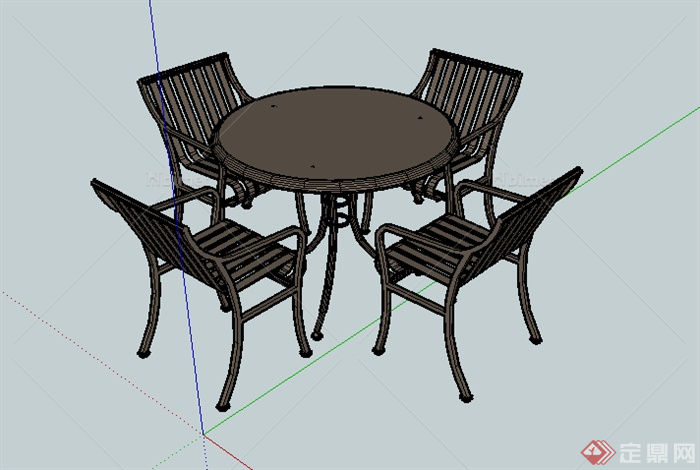 某室内家具餐桌设计SU模型素材