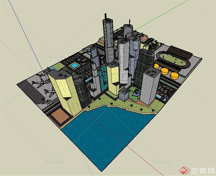 某现代风格城市规划方案设计SU模型