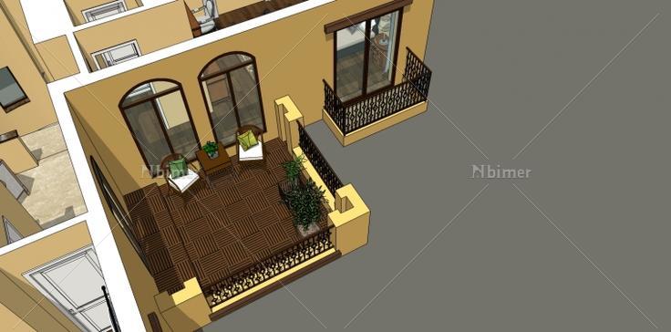 【原创】一套欧式别墅的方案，共三层带模型下载