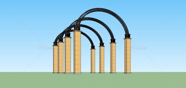 欧式廊架(72398)su模型下载