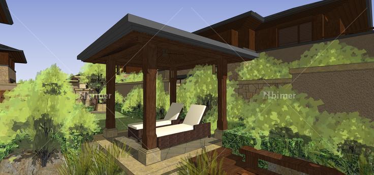新中式风格别墅区方案设计sketchup模型