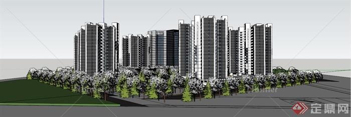 建筑设计北京一小区模型