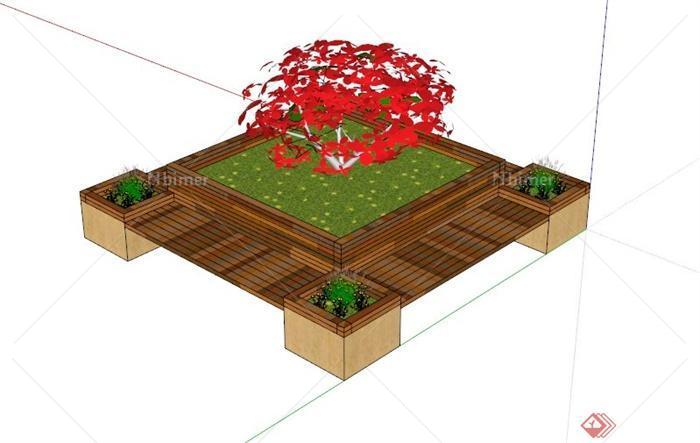 花池坐凳设计SU模型