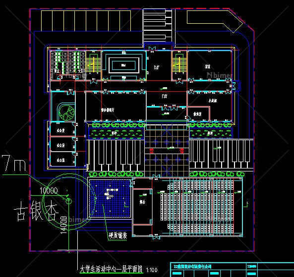 某大学生活动中心建筑设计方案（CAD方案、su模型