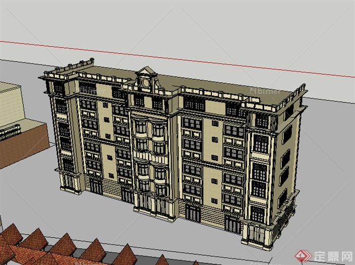 某个现代商业建筑的群建筑设计SU模型