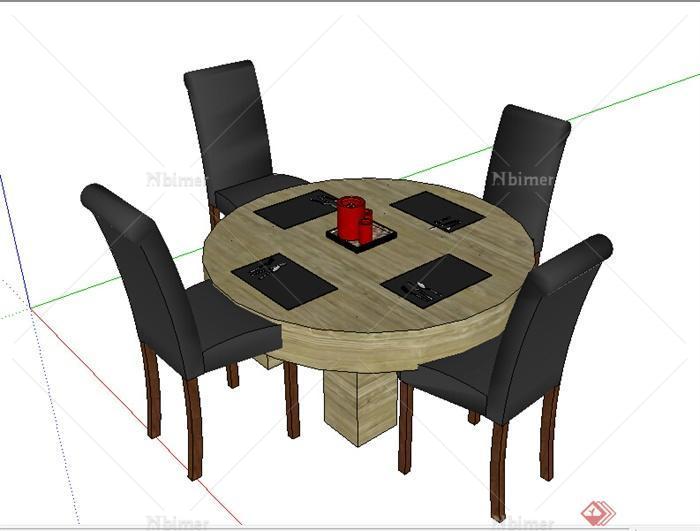 某室内家具餐桌设计SU模型