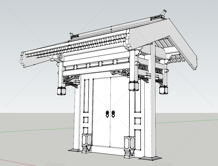 古建单体-2-单卷垂花门