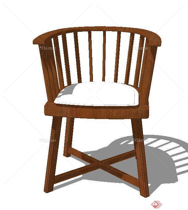 现代室内木质桌椅设计SU模型