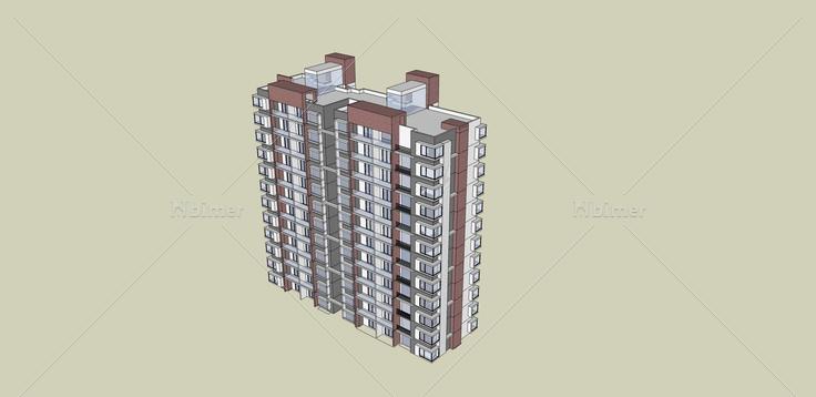 现代高层住宅楼(36500)su模型下载