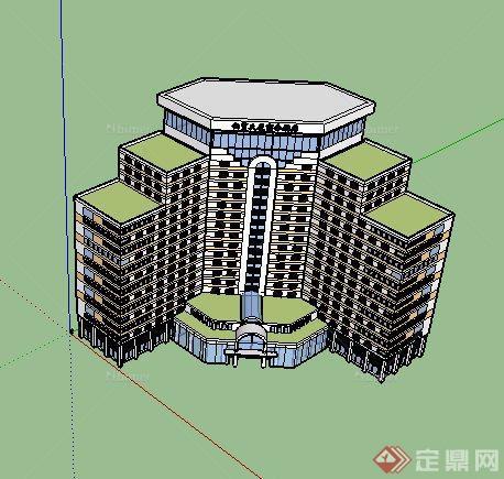 某现代高层商务酒店建筑设计SU模型