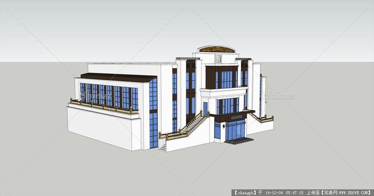 新建会所建筑设计su模型