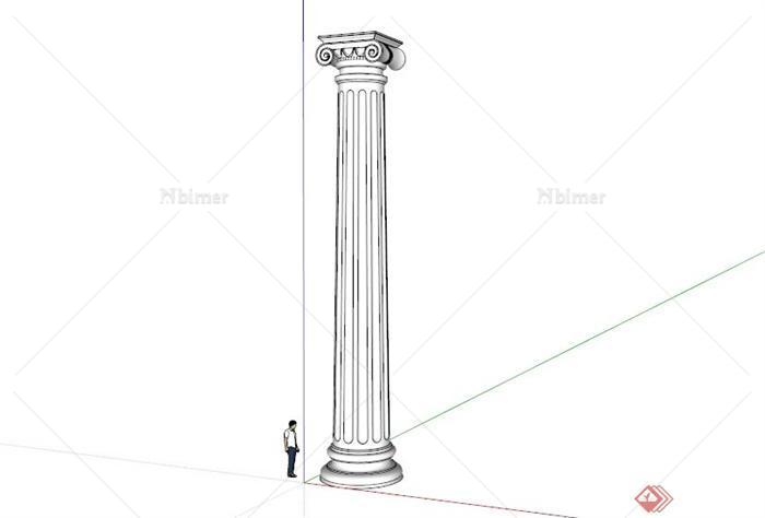 欧式景观罗马柱设计SU模型