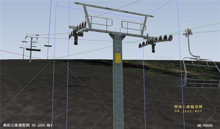 室外观光电梯缆车的SKP模型素材