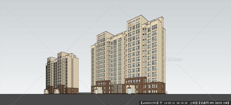 Sketch Up 精品模型---小高层住宅楼模型
