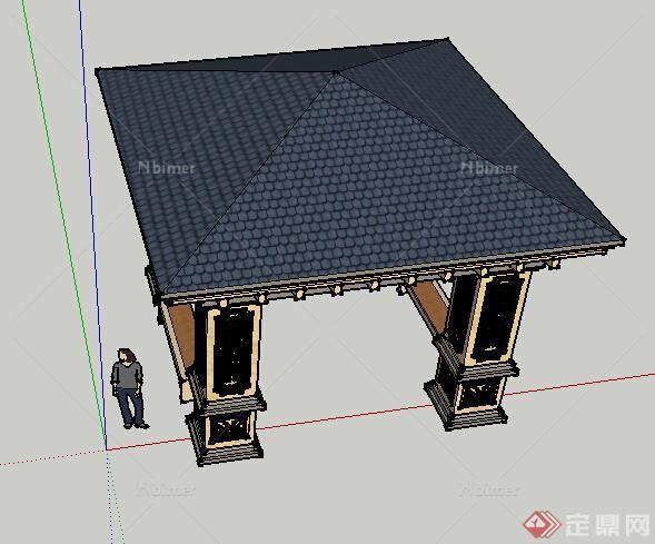 园林景观之欧式景观亭设计su模型3