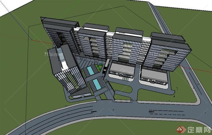 某企业总部高层办公楼建筑su模型