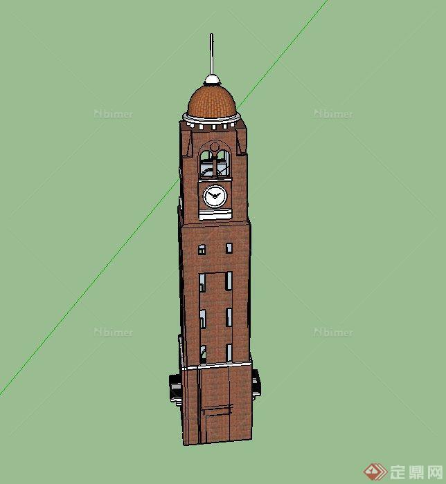 某高层欧式风格塔楼建筑设计SU模型