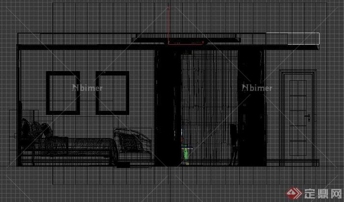 某简约风格卧室空间装修设计3DMAX模型