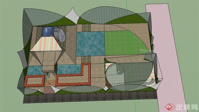 某法院建筑设计SU模型