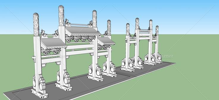 牌坊-通济桥牌坊(43307)su模型下载