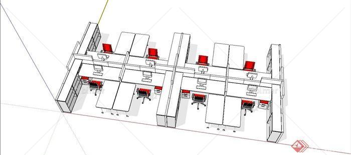 办公桌设计SU模型[原创]