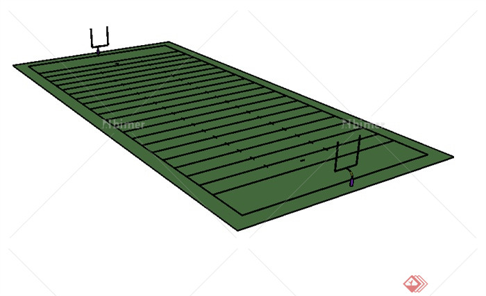某现代运动场设计SU模型 素材