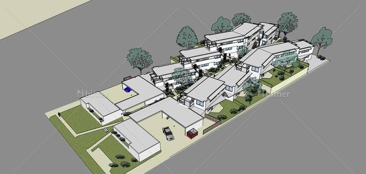 现代风格多层住宅(81487)su模型下载