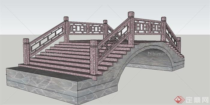 古典中式石拱桥设计SU模型
