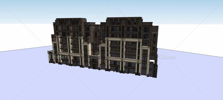 新古典风格多层住宅楼(75147)su模型下载
