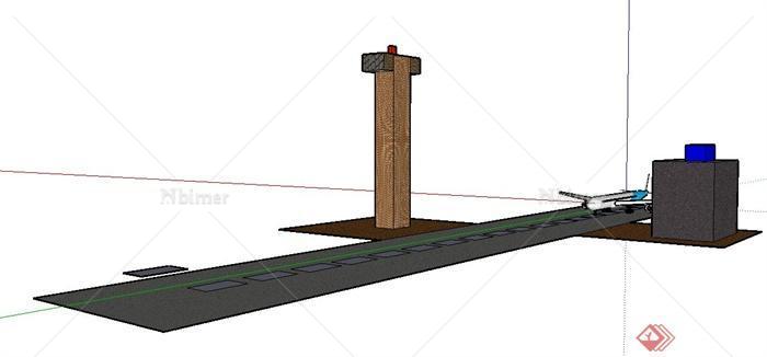 飞机起飞点设计su模型