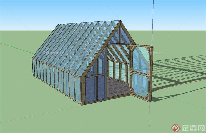 玻璃阳光大棚设计su模型[原创]