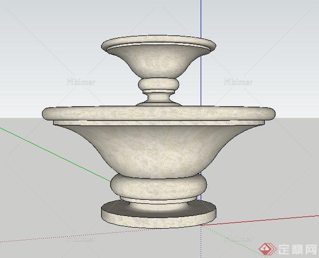 双层水钵SketchUp(SU)3D模型