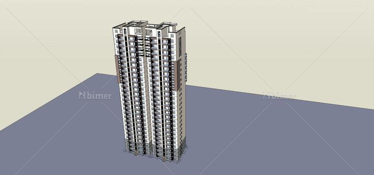 中式高层住宅楼(70749)su模型下载