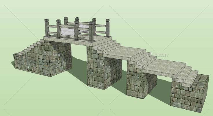 仿古桥精模2(102975)su模型下载