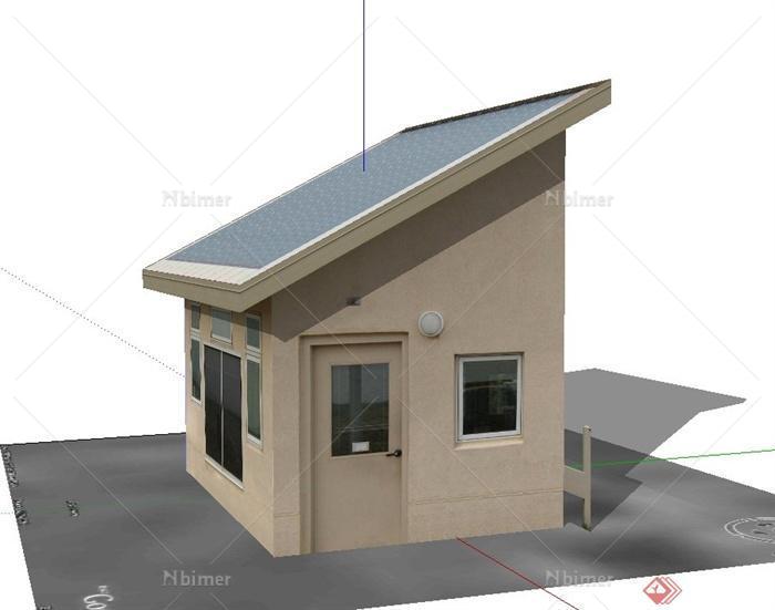 某小区门卫室建筑设计SU模型