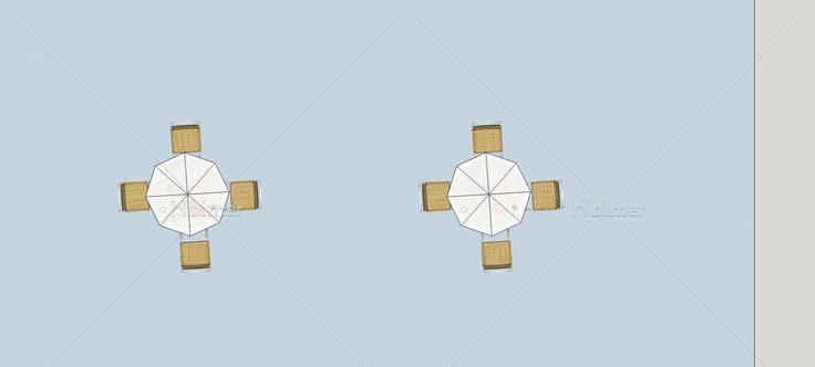 露天座椅及伞亭(79068)su模型下载