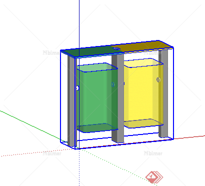 某垃圾箱垃圾桶设计SU模型素材