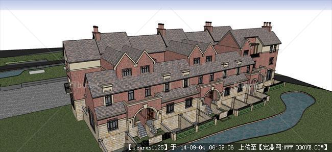 英式别墅建筑设计详细su模型