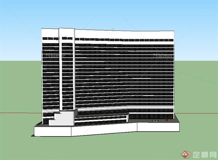 现代某高层国贸办公建筑大楼设计US模型