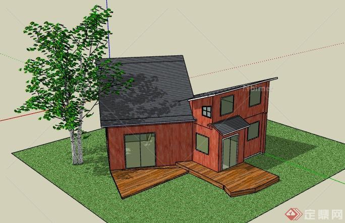 某小型别墅建筑设计SU模型