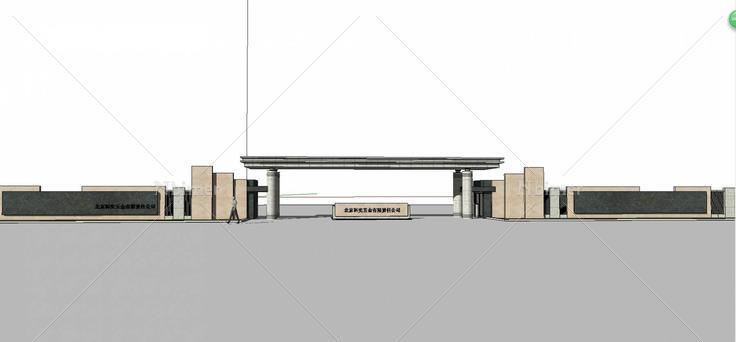 精品小区大门su模型09(140649)su模型下载