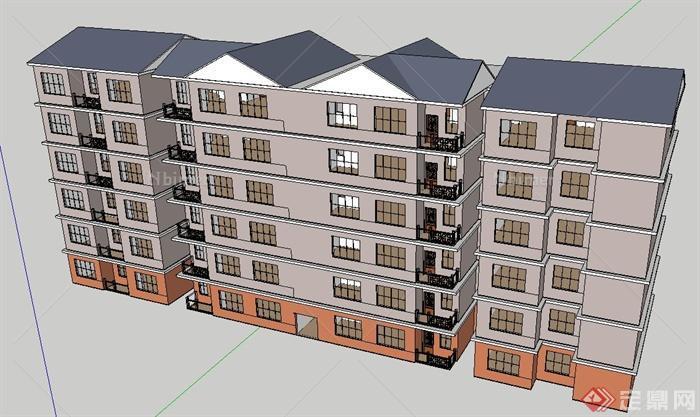 某养老院居住楼建筑设计SU模型