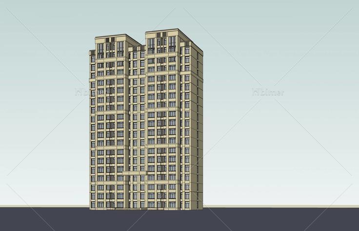 简欧风格高层住宅楼(41259)su模型下载
