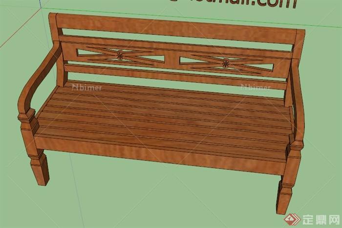 某现代室内木制座椅SU模型